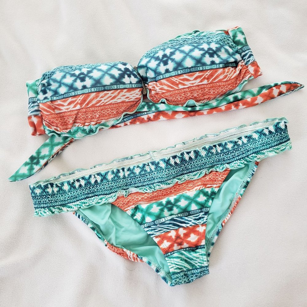 Sofia by Vix Bandeau Batik Print Bikini, Size M